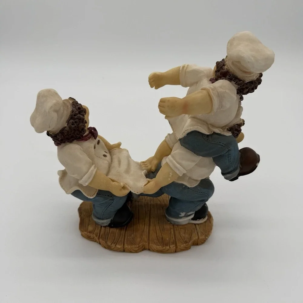 Italian Chef Wine Bottle Holder. 3 Chef's, 1 on Piggyback. Bottle not included